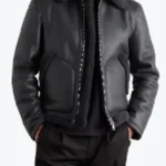 MR P Shearling Trucker Black Leather Jackets Rare Jacket