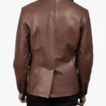 Men Bailey Brown Leather Peacoat back - Rare Jackets