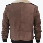 Men Brown Shearling G1 Bomber Jacket Back _ - Rare Jackets