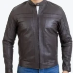 Men Brown Urban Style Leather Jacket Rare Jacket
