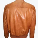 Men Casual Tan Brown Bomber Jacket Back - Rare Jackets