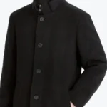 Men Daniel Single Breasted Black Wool Topcoat Side - Rare Jackets