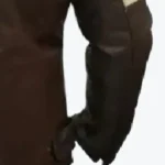 Men Distressed Cruiser Stripes Leather Jacket Brown Sleeves Rare Jacket