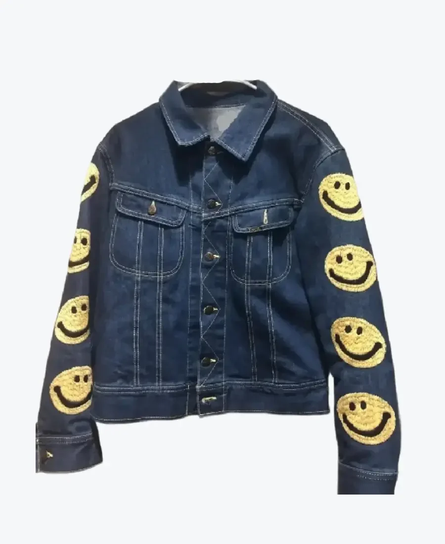 Men Kapital Smiley Denim Jacket Front View - Rare Jackets