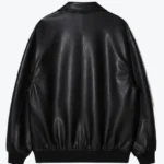 Men Oversized Black Leather Jacket Back - Rare Jackets