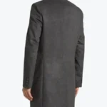 Men Single Breasted Grey Wool Coat back - Rare Jackets