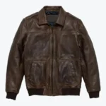 Men's A2 Aviator Cockpit Brown Bomber Leather Jacket