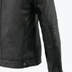 Men’s Anthracite Patch Pocket Lambskin Leather Jacket Sleeves Rare Jacket