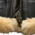 Mens B3 Bomber Sheepskin Shearling Black Jacket Zipped