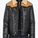 Men’s Black Bomber Shearling Leather Jackets Rare Jacket