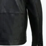 Mens Black Harrington Leather Cowhide Jacket Sleeves Rare Jacket