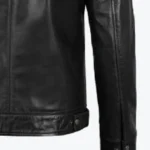 Men’s Black Harrington Leather Jacket Sleeves Rare Jacket