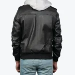 Men’s Black Hooded Bomber Jacket Back - Rare Jackets
