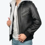 Men’s Black Hooded Bomber Jacket - Rare Jackets