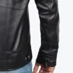 Men’s Black Lambskin Leather Cafe Racer Jacket Sleeves Rare Jacket