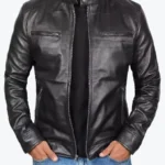 Men’s Black Lambskin Leather Cafe Racer Jackets Rare Jacket