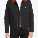 Men’s Black Shearling Collar Cotton Jacket - Rare Jackets