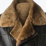 Mens Black Sheepskin Leather Jacket Collar Rare Jacket