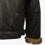 Mens Black Sheepskin Leather Jacket Sleeves Rare Jacket