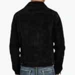 Men’s Black Suede Trucker Jacket Back - Rare Jackets