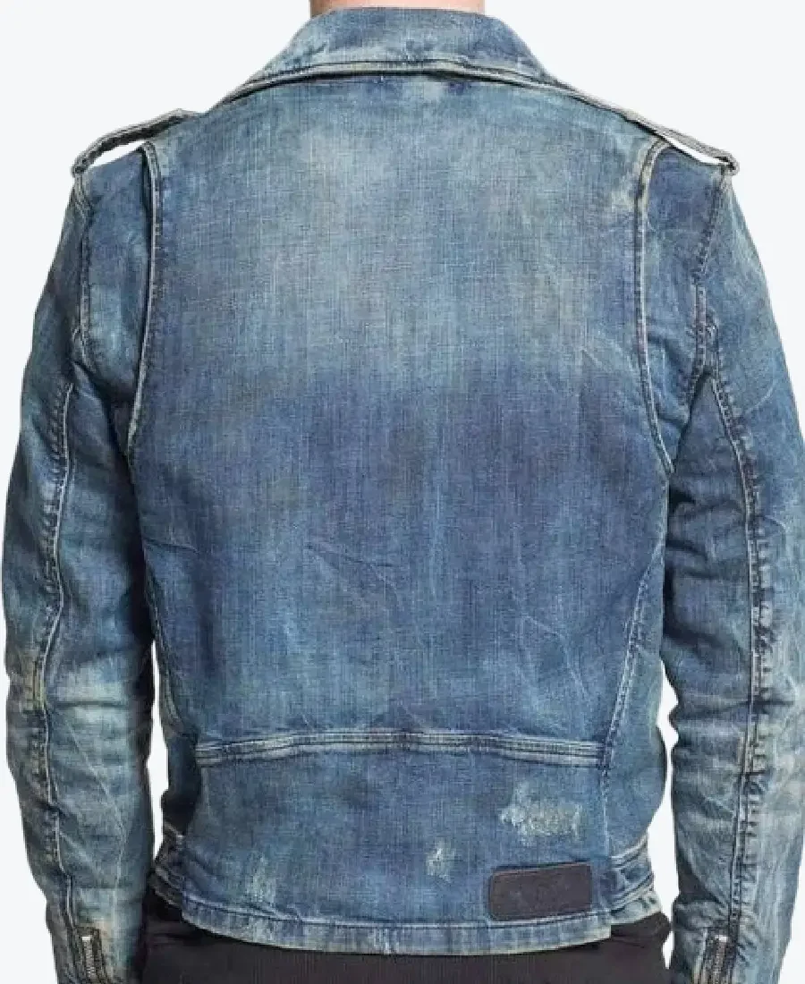 Men’s Blue Jean Biker Jacket Back - Rare Jackets