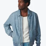 Men's Blue Nash Denim Leather Jacket- Rare Jakcets