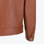 Men’s Brad Brown Leather Jacket Sleeves