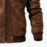 Men’s Brown Hooded Jacket Sleeves Rare Jacket