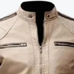 Mens Brown Stripped Beige Jacket Collar Rare Jacket