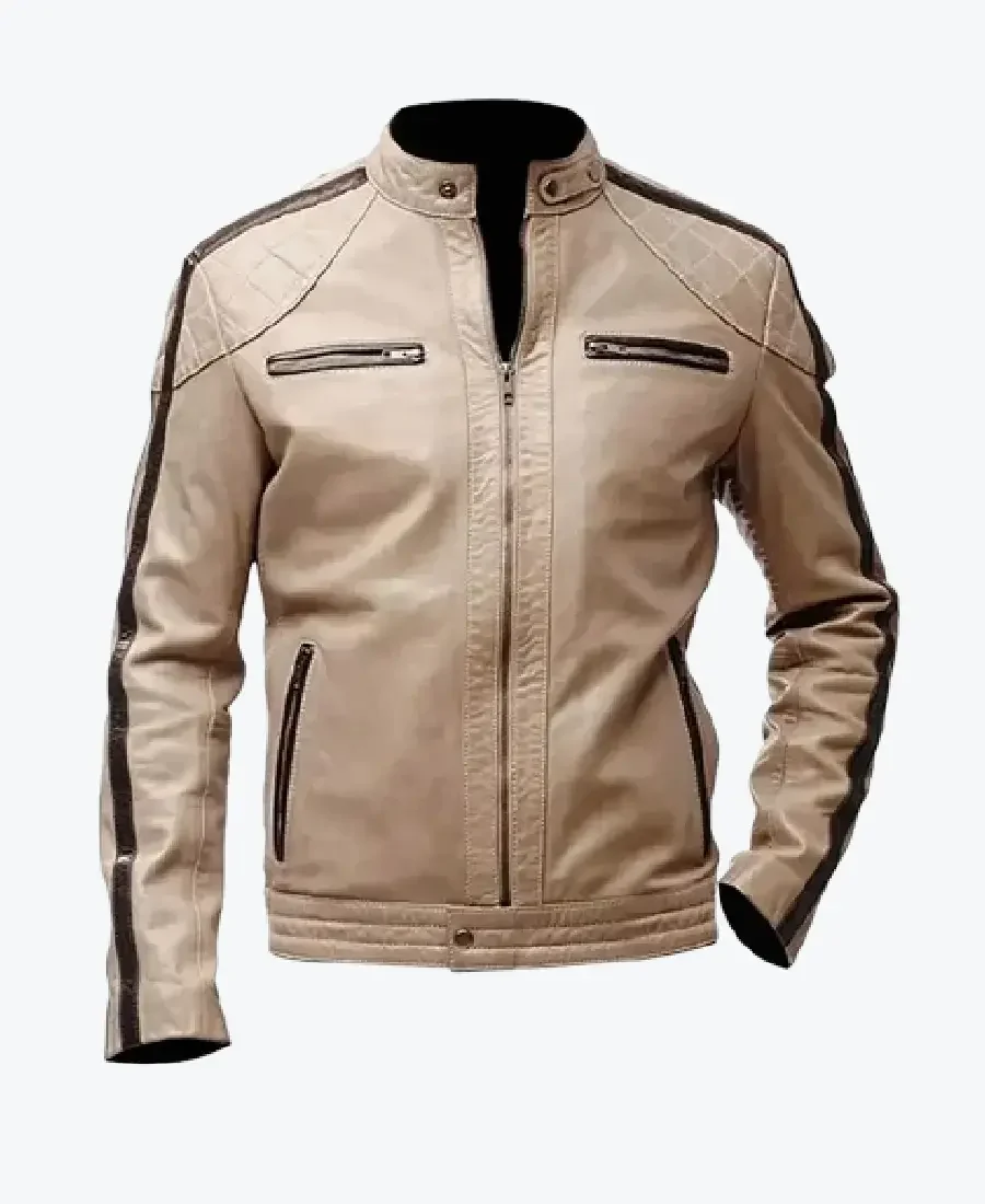 Mens Brown Stripped Beige Jackets Rare Jacket