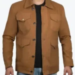 Men’s Brown Vintage Style Cotton Jacket Front - Rare Jackets