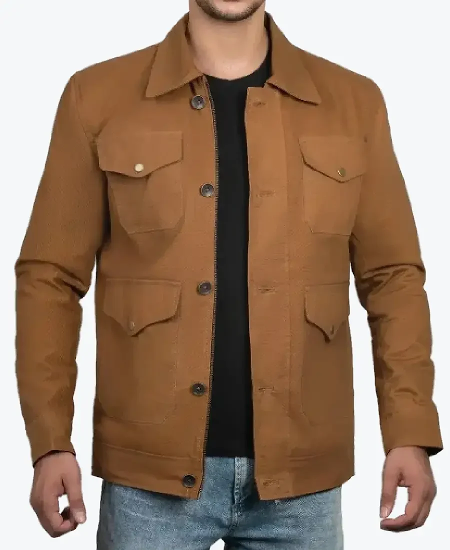 Men’s Brown Vintage Style Cotton Jacket Front - Rare Jackets