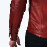 Mens Burgundy Lambskin Biker Jacket Sleeves Rare Jacket