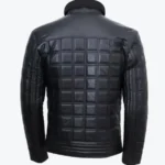 Men’s Classic Black Quilted Leather Bomber Jacket Back - Rare Jackets