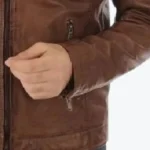 Men's Classic Brown Leather Jacket Sleeves Rare Jacket