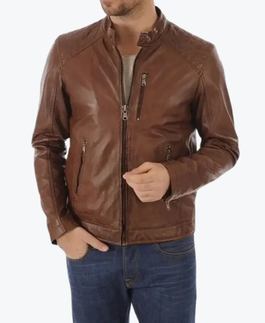 Men's Classic Brown Leather Jackets Rare Jacket