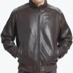 Men’s Classic Fit Lambskin Leather Bomber Jacket Rare Jacket