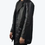 Men's Classmith Black Leather Coat Side
