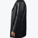 Men's Classmith Black Leather Coat Side View