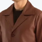 Men's Classmith Brown Leather Coat Collar Rare Jacket