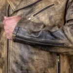 Men’s Cowhide Motorcycle Classic Style Leather Jacket Sleeves Rare Jacket