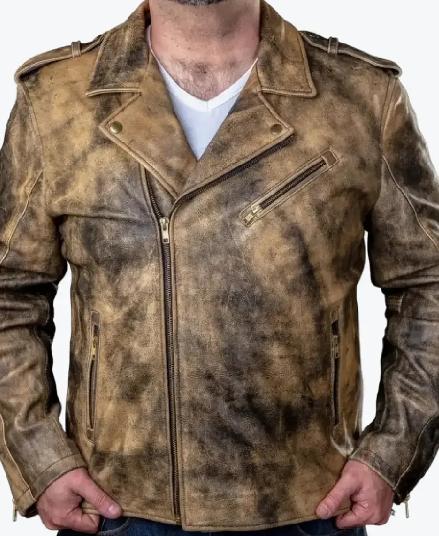 Men’s Cowhide Motorcycle Classic Style Leather Jackets Rare Jacket
