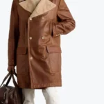 Men's Double Breasted Shearling Peacoat front - Rare Jackets