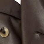 Men's Double Breasted Shearling Trimmed Trench Coat - Rare Jackets