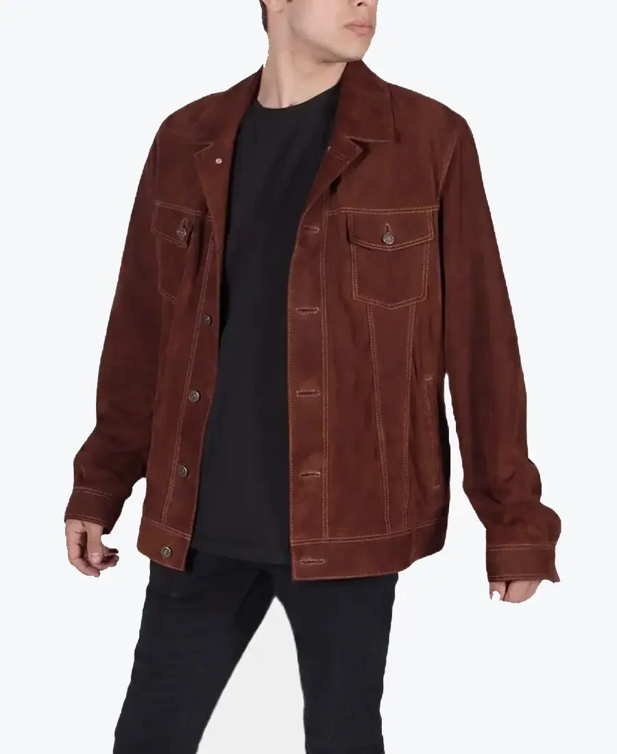 Men's Edwardo Brown Suede Leather Jacket - Rare Jackets