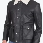 Men’s Flap Pockets Black Leather Jackets Rare Jacket