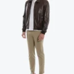 Men's Fonzie Brown Leather Jacket Front - Rare Jackets