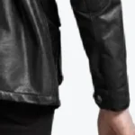 Men's Front Pocket Flood Leather Jacket Sleeves Rare Jacket