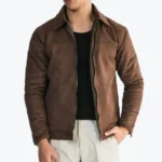 Men's Garde Brown Suede Leather Jacket - Rare Jackets