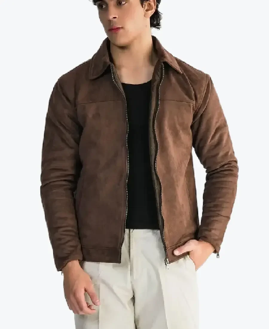 Men's Garde Brown Suede Leather Jacket - Rare Jackets